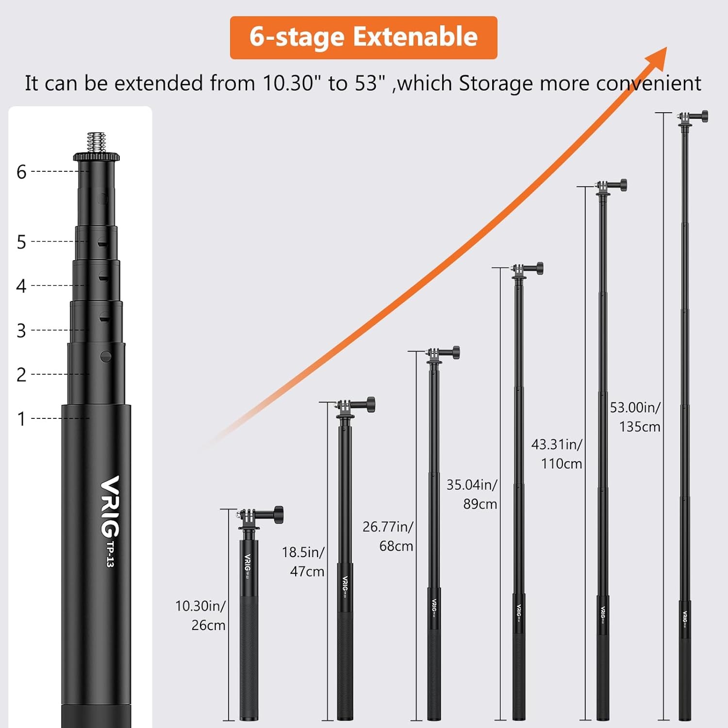 53 inches Invisible Selfie Stick2