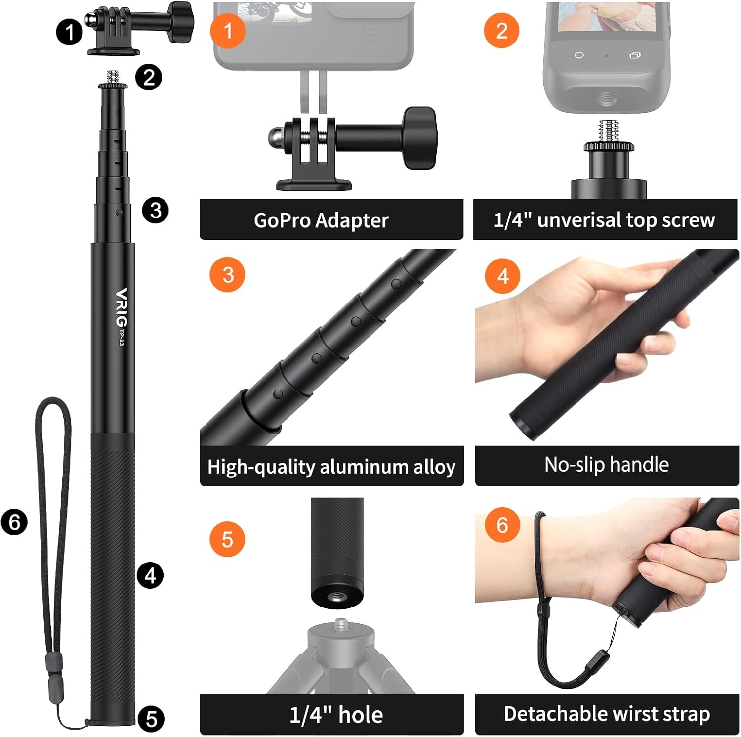 53 inches Invisible Selfie Stick3