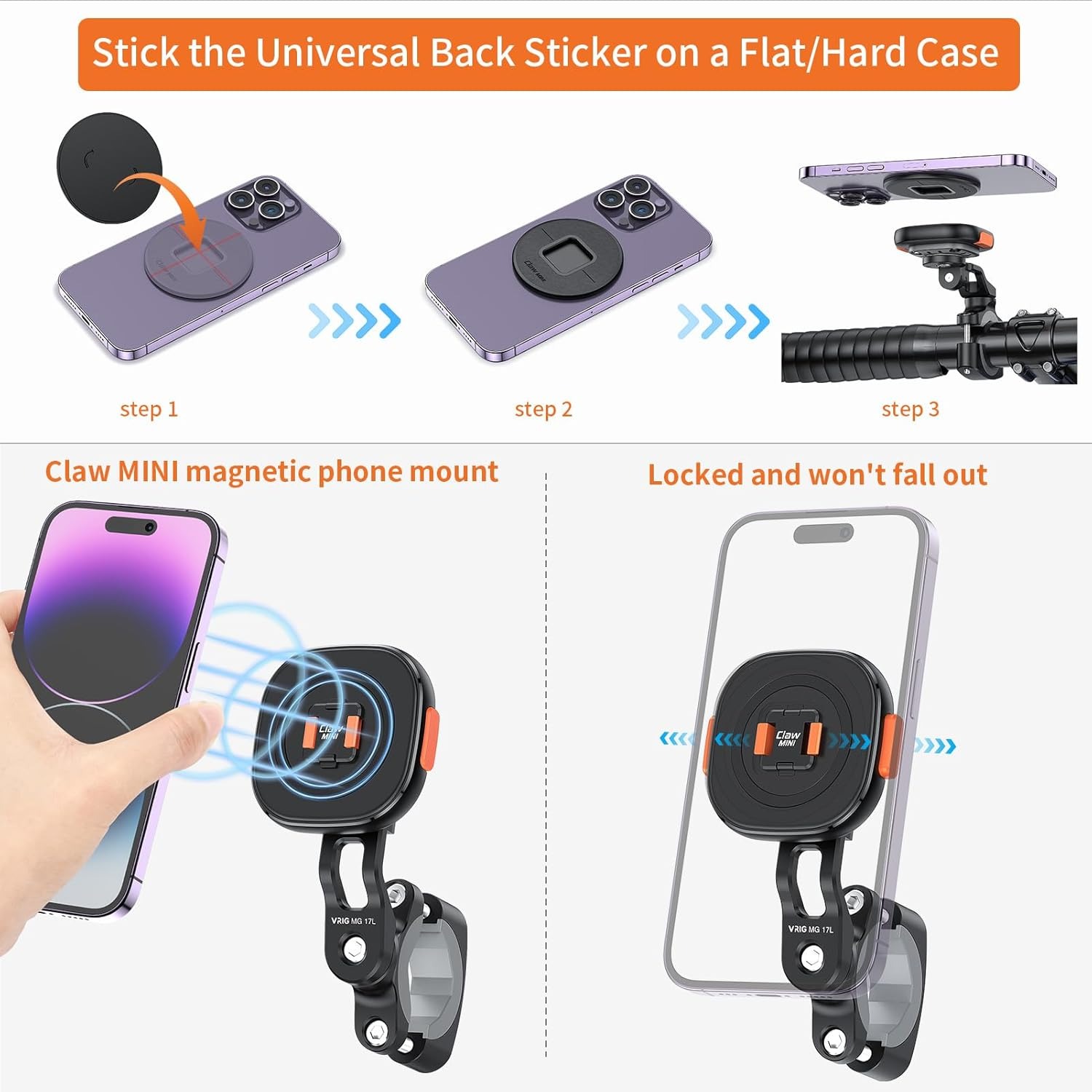 MG17L Claw Mini Magnetic Phone Mount3