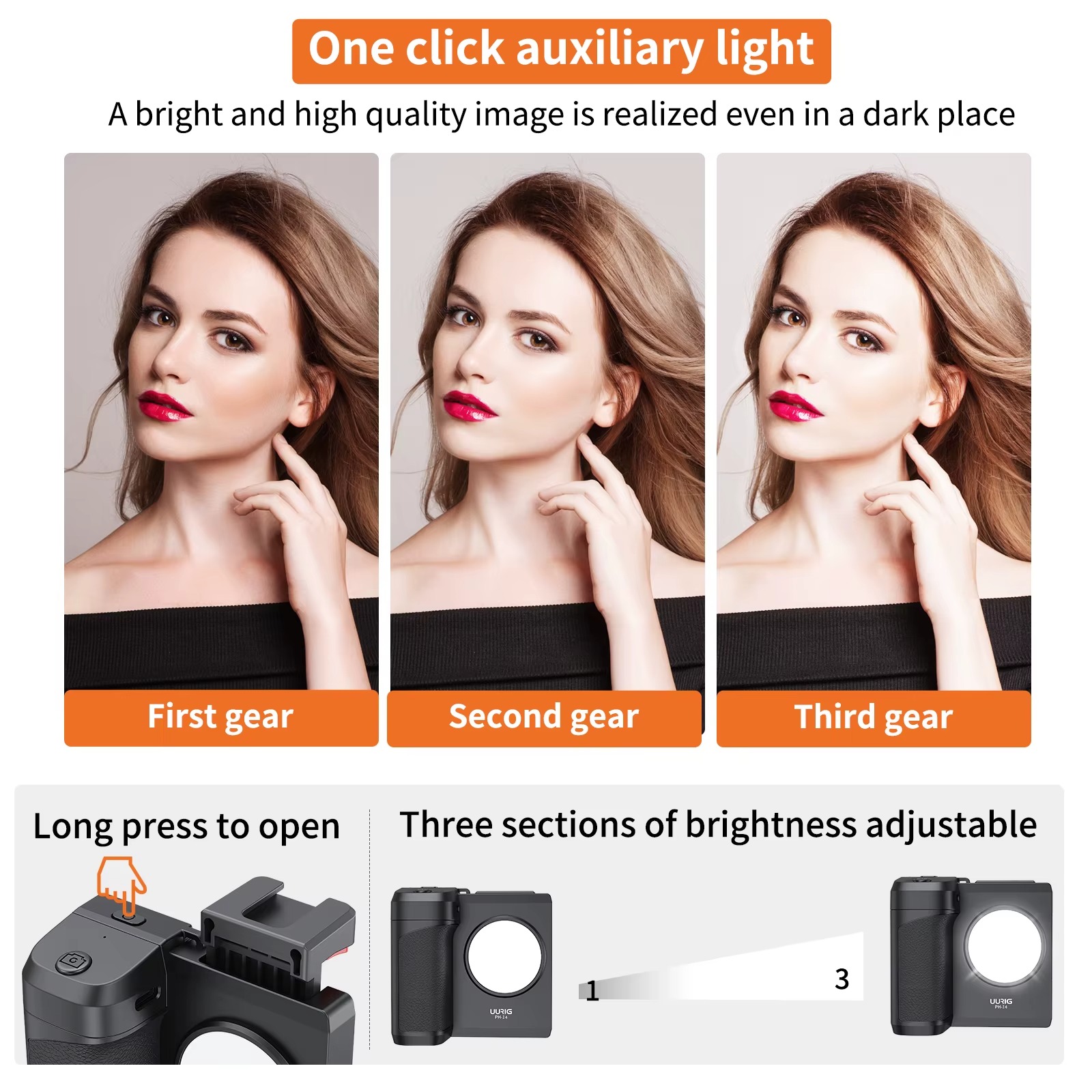 Smartphone Camera Grip with Detachable Wireless Bluetooth Shutter Remote3