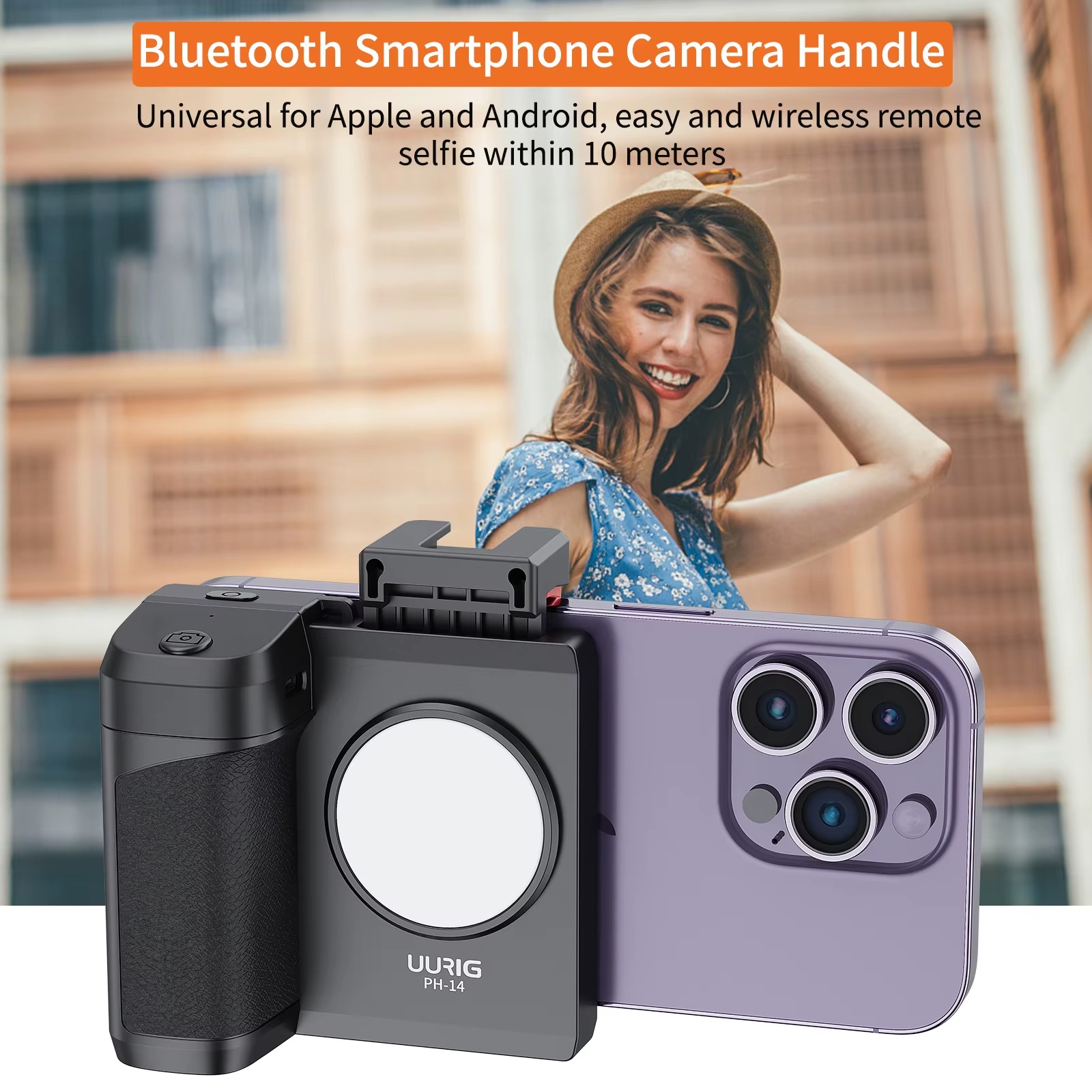 Smartphone Camera Grip with Detachable Wireless Bluetooth Shutter Remote7
