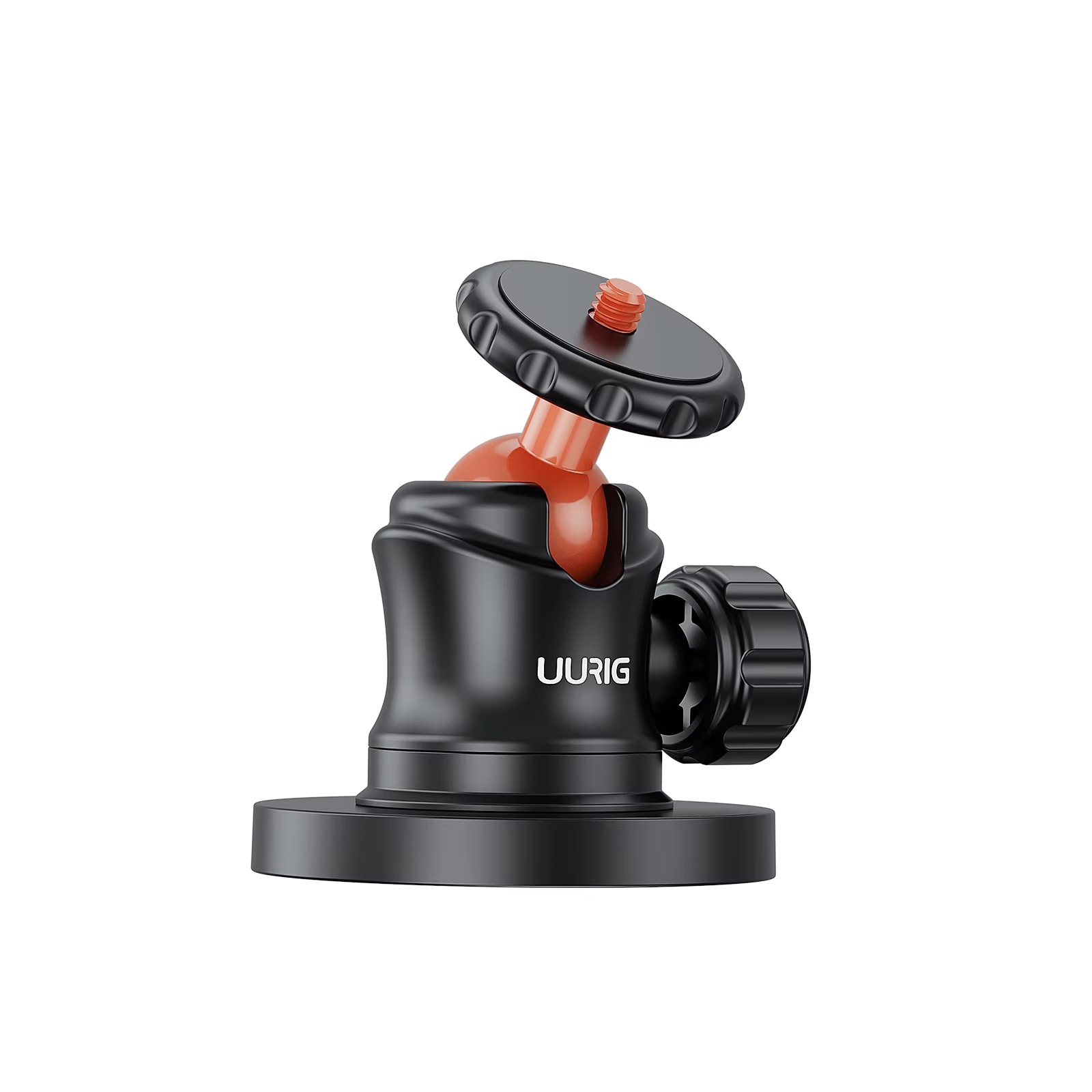 UURIG BH-07 Mini Ball Head Tripod Mount with 14 Magnetic Base – Compact Action Camera Holder for GoPro Hero 1211109, DJI Osmo Action, Insta360 2
