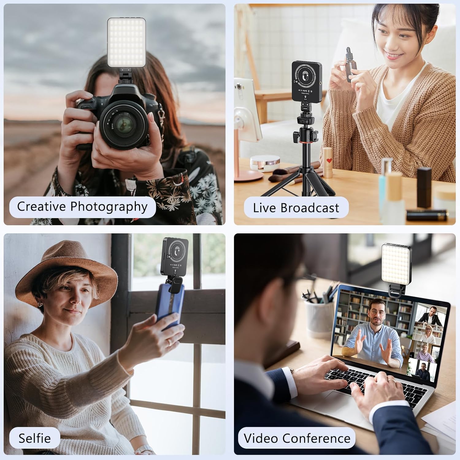 VRIG FD-128 Black Magnetic Rechargeable Selfie Light – 128 LED Video Light for Cell Phone/Laptop/Tablet/Camera, 3000K-6500K Adjustable Fill Light for Vlogging, TikTok, YouTube, Photography8