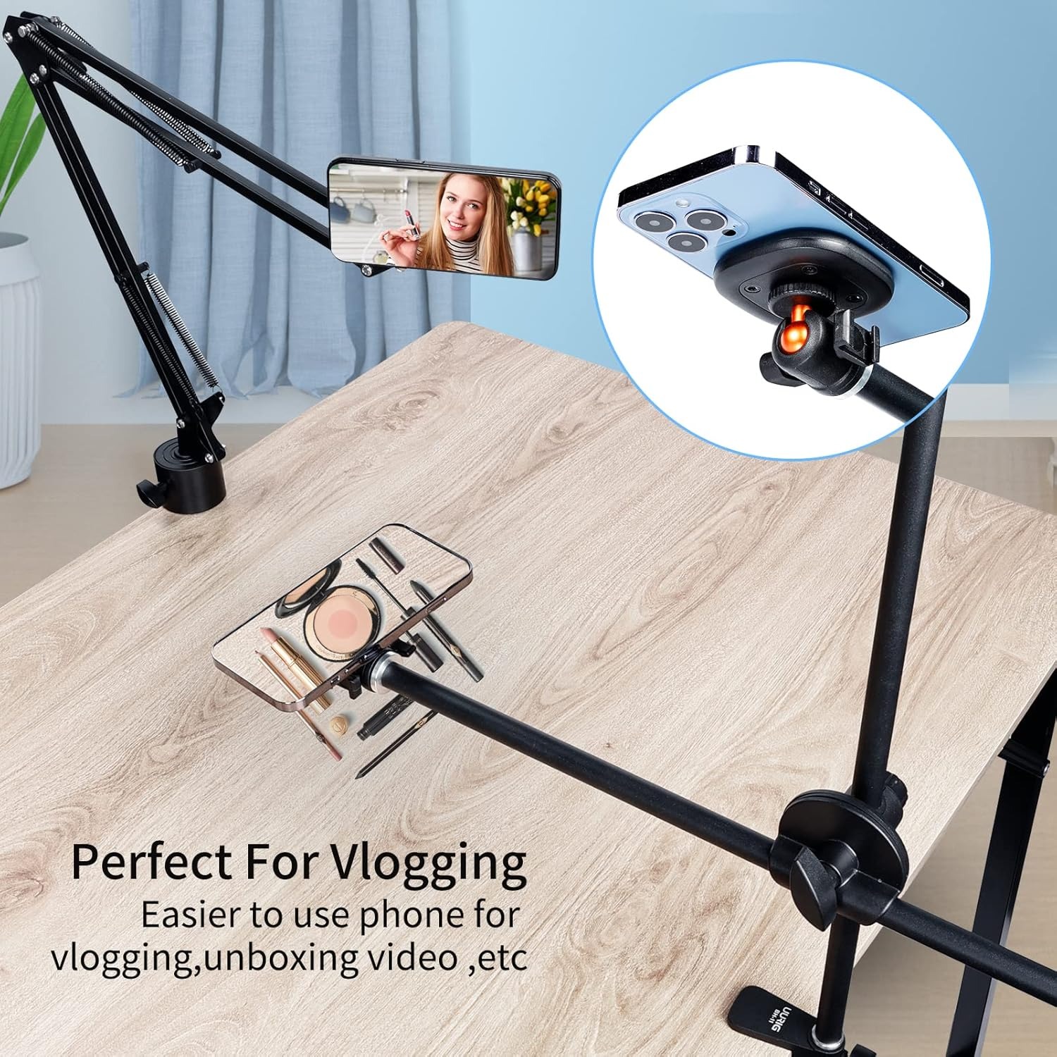 VRIG MG-01 Magnetic Phone Tripod Mount, 14 Tripod Adapter with Strong Magnetic Ring & ARRI Locating Holes3