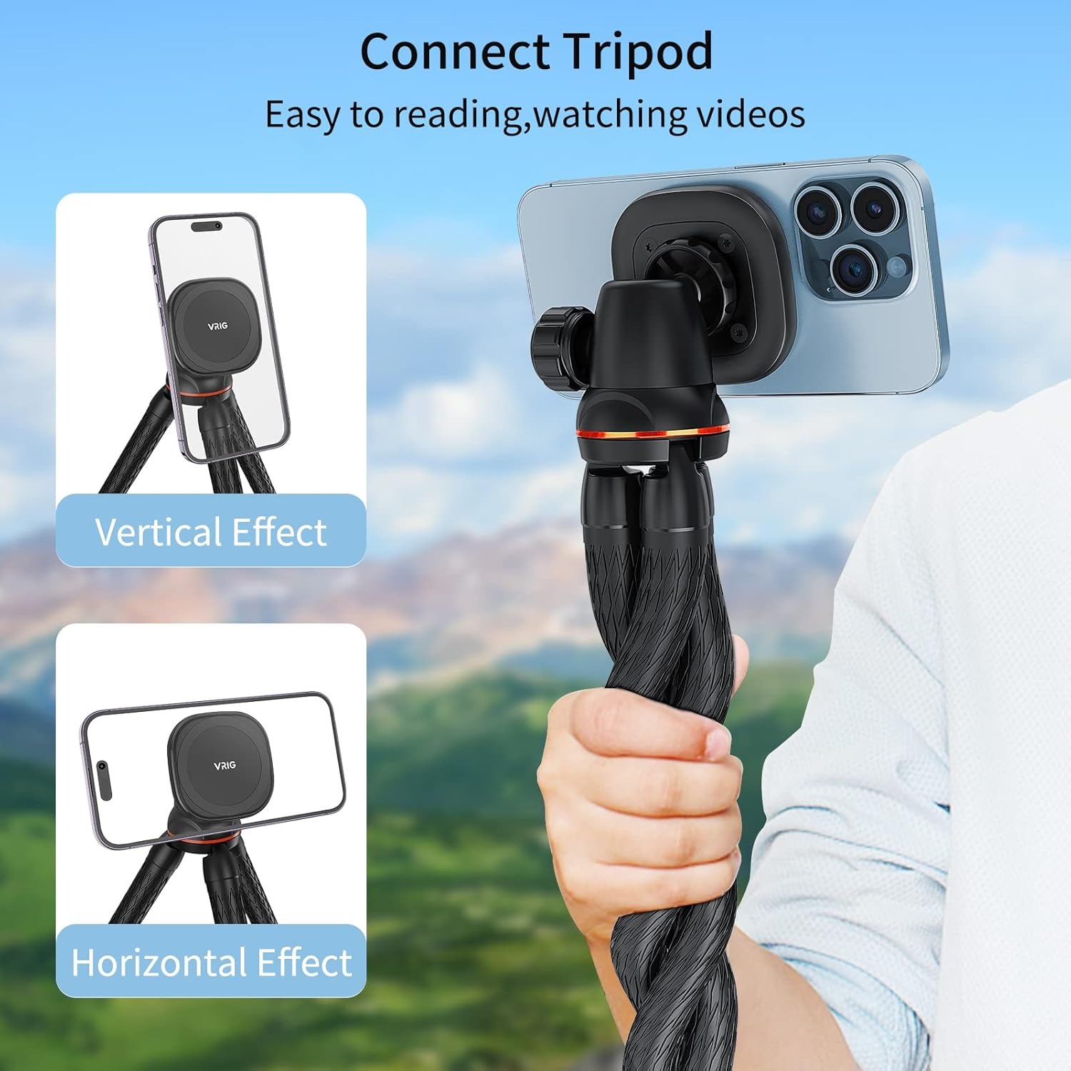 VRIG MG-01 Magnetic Phone Tripod Mount, 14 Tripod Adapter with Strong Magnetic Ring & ARRI Locating Holes8