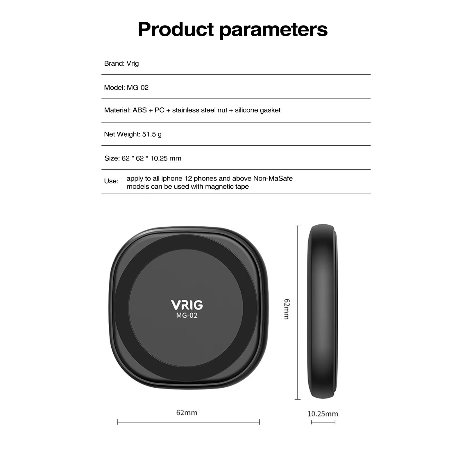 VRIG MG-02 MagSafe Magnetic Car Phone Holder7