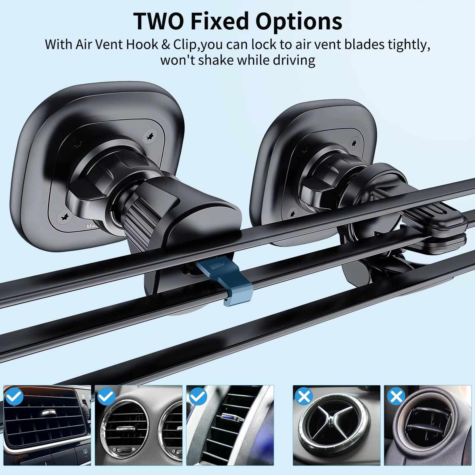 VRIG MG-07 Magnetic Car Air Vent Wireless Charger Mount3
