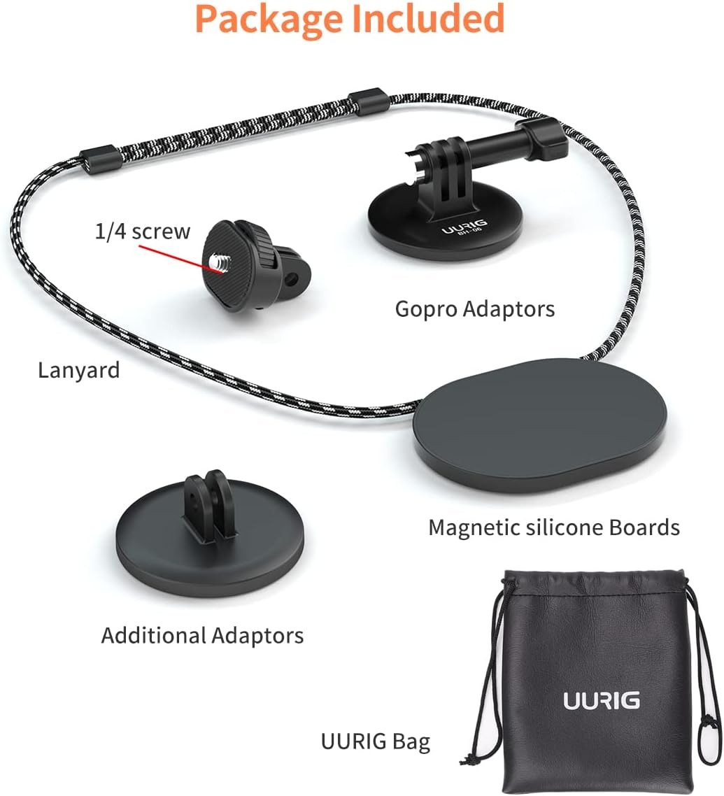 VRIG Magnetic Chest Mount Harness for Action Cameras – Compatible with GoPro Hero 1312111098 Black, DJI Osmo Action 5 Pro432, AKASO, Insta360 2