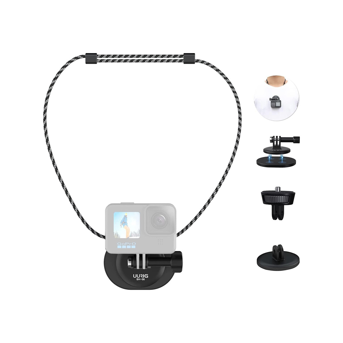 VRIG Magnetic Chest Mount Harness for Action Cameras – Compatible with GoPro Hero 13/12/11/10/9/8 Black, DJI Osmo Action 5 Pro/4/3/2, AKASO, Insta360
